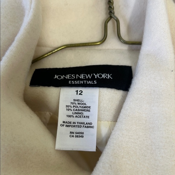 Jones New York Wool/Cashmere Blazer Winter White Size 12 - Picture 6 of 6